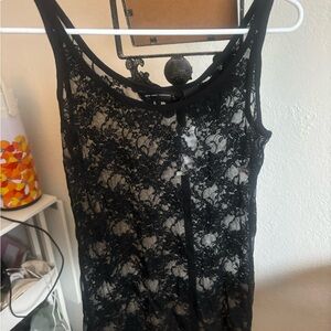 NWT New York & Company Black Lace Top